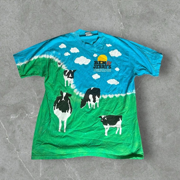 Liquid Blue | Shirts | Vintage Ben Jerrys Shirt Men Xl Blue Green 9s ...
